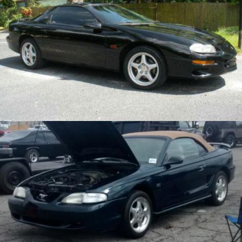 Are the 1994 - 1998 Ford Mustangs low to the ground similar to the Camaro