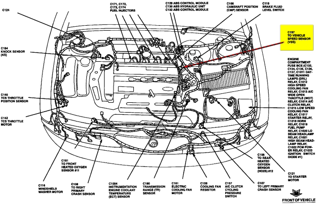 Where is the vehicle speed sensor located on a 97 ford contour - 1