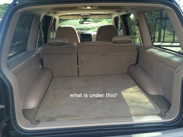 What is under the back interior of a ford explorer